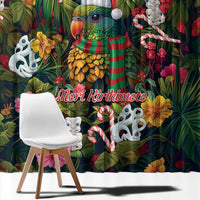 Meri Kirihimete Kakapo Santa Window Curtain Merry Christmas with Tropical Vibe LT9 - Polynesian Pride