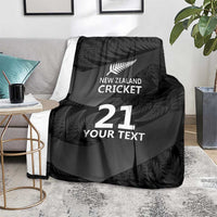 New Zealand Cricket Custom Blanket Potae Pango Black Fern Pattern LT9 - Polynesian Pride