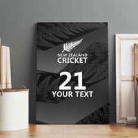 New Zealand Cricket Custom Canvas Wall Art Potae Pango Black Fern Pattern LT9 - Polynesian Pride