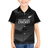 New Zealand Cricket Custom Hawaiian Shirt Potae Pango Black Fern Pattern LT9 - Polynesian Pride