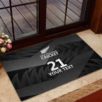 New Zealand Cricket Custom Rubber Doormat Potae Pango Black Fern Pattern LT9 - Polynesian Pride