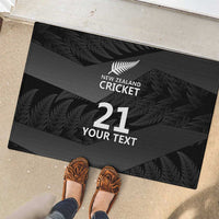 New Zealand Cricket Custom Rubber Doormat Potae Pango Black Fern Pattern LT9 - Polynesian Pride