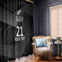 New Zealand Cricket Custom Window Curtain Potae Pango Black Fern Pattern LT9 - Polynesian Pride