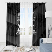 New Zealand Cricket Custom Window Curtain Potae Pango Black Fern Pattern LT9 - Polynesian Pride