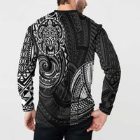 Polynesian Turtle Tribal Tattoo Button Sweatshirt Black Style LT9 - Polynesian Pride