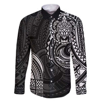 Polynesian Turtle Tribal Tattoo Family Matching Tank Maxi Dress and Hawaiian Shirt Black Style