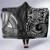 Polynesian Turtle Tribal Tattoo Hooded Blanket Black Style LT9 One Size Black - Polynesian Pride