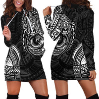 Polynesian Turtle Tribal Tattoo Hoodie Dress Black Style LT9 - Polynesian Pride