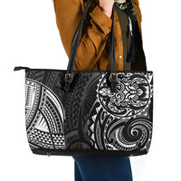 Polynesian Turtle Tribal Tattoo Leather Tote Bag Black Style LT9 - Polynesian Pride
