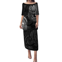 Polynesian Turtle Tribal Tattoo Puletasi Black Style LT9 Long Dress Black - Polynesian Pride