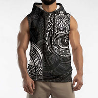 Polynesian Turtle Tribal Tattoo Sleeveless Hoodie Black Style LT9 - Polynesian Pride