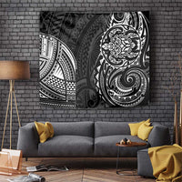 Polynesian Turtle Tribal Tattoo Tapestry Black Style