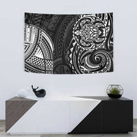 Polynesian Turtle Tribal Tattoo Tapestry Black Style