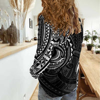 Polynesian Turtle Tribal Tattoo Women Casual Shirt Black Style