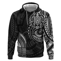 Polynesian Turtle Tribal Tattoo Zip Hoodie Black Style