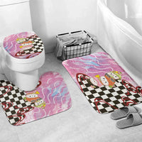 Personalized Japanese Kawaii Sushi Roll Bathroom Set Wagara Palaka Pattern LT9 Mat Set Only (3 pcs) One Size Pink - Polynesian Pride