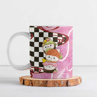 Personalized Japanese Kawaii Sushi Roll Ceramic Mug Wagara Palaka Pattern LT9 Pink - Polynesian Pride