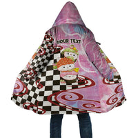 Personalized Japanese Kawaii Sushi Roll Cloak Wagara Palaka Pattern LT9 Unisex Pink - Polynesian Pride