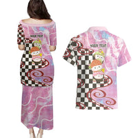 Personalized Japanese Kawaii Sushi Roll Couples Matching Puletasi and Hawaiian Shirt Wagara Palaka Pattern LT9 - Polynesian Pride