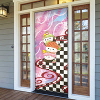 Personalized Japanese Kawaii Sushi Roll Door Cover Wagara Palaka Pattern LT9 - Polynesian Pride