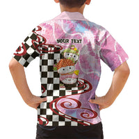 Personalized Japanese Kawaii Sushi Roll Family Matching Off Shoulder Maxi Dress and Hawaiian Shirt Wagara Palaka Pattern LT9 - Polynesian Pride