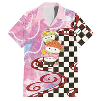 Personalized Japanese Kawaii Sushi Roll Family Matching Off Shoulder Maxi Dress and Hawaiian Shirt Wagara Palaka Pattern LT9 Dad's Shirt - Short Sleeve Pink - Polynesian Pride