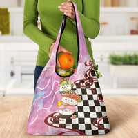 Personalized Japanese Kawaii Sushi Roll Grocery Bag Wagara Palaka Pattern LT9 - Polynesian Pride