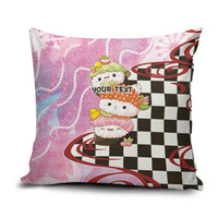 Personalized Japanese Kawaii Sushi Roll Pillow Cover Wagara Palaka Pattern LT9 Pink - Polynesian Pride
