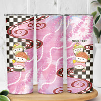Personalized Japanese Kawaii Sushi Roll Skinny Tumbler Wagara Palaka Pattern LT9 - Polynesian Pride