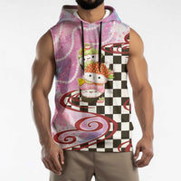Personalized Japanese Kawaii Sushi Roll Sleeveless Hoodie Wagara Palaka Pattern LT9 - Polynesian Pride