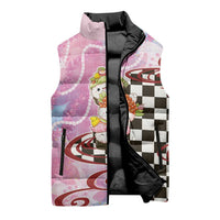 Personalized Japanese Kawaii Sushi Roll Sleeveless Puffer Jacket Wagara Palaka Pattern LT9 - Polynesian Pride