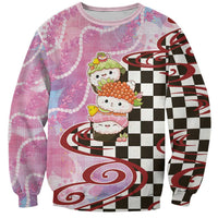 Personalized Japanese Kawaii Sushi Roll Sweatshirt Wagara Palaka Pattern LT9 Unisex Pink - Polynesian Pride