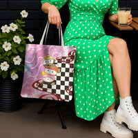 Personalized Japanese Kawaii Sushi Roll Tote Bag Wagara Palaka Pattern LT9 - Polynesian Pride