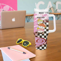 Personalized Japanese Kawaii Sushi Roll Tumbler With Handle Wagara Palaka Pattern LT9 - Polynesian Pride
