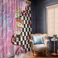 Personalized Japanese Kawaii Sushi Roll Window Curtain Wagara Palaka Pattern LT9 - Polynesian Pride