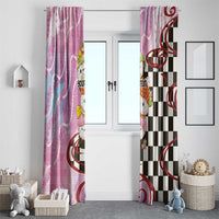 Personalized Japanese Kawaii Sushi Roll Window Curtain Wagara Palaka Pattern LT9 - Polynesian Pride