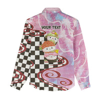 Personalized Japanese Kawaii Sushi Roll Women Casual Shirt Wagara Palaka Pattern LT9 - Polynesian Pride