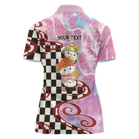 Personalized Japanese Kawaii Sushi Roll Women Polo Shirt Wagara Palaka Pattern LT9 - Polynesian Pride