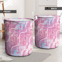 Japanese Koi Fish Laundry Basket Pink Wagara Palaka Honohono Pikake Lei LT9 - Polynesian Pride