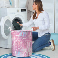 Japanese Koi Fish Laundry Basket Pink Wagara Palaka Honohono Pikake Lei LT9 - Polynesian Pride