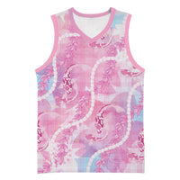 Japanese Koi Fish Basketball Jersey Pink Wagara Palaka Honohono Pikake Lei LT9 Unisex Pink - Polynesian Pride