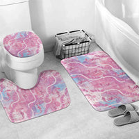 Japanese Koi Fish Bathroom Set Pink Wagara Palaka Honohono Pikake Lei LT9 Mat Set Only (3 pcs) One Size Pink - Polynesian Pride