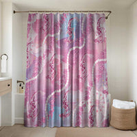 Japanese Koi Fish Bathroom Set Pink Wagara Palaka Honohono Pikake Lei LT9 Shower Curtain Only Pink - Polynesian Pride