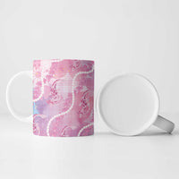 Japanese Koi Fish Ceramic Mug Pink Wagara Palaka Honohono Pikake Lei LT9 - Polynesian Pride