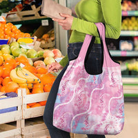 Japanese Koi Fish Grocery Bag Pink Wagara Palaka Honohono Pikake Lei LT9 - Polynesian Pride