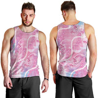 Japanese Koi Fish Men Tank Top Pink Wagara Palaka Honohono Pikake Lei LT9 - Polynesian Pride