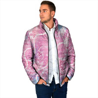 Japanese Koi Fish Padded Jacket Pink Wagara Palaka Honohono Pikake Lei LT9 - Polynesian Pride