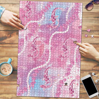 Japanese Koi Fish Puzzle Pink Wagara Palaka Honohono Pikake Lei LT9 Pink - Polynesian Pride