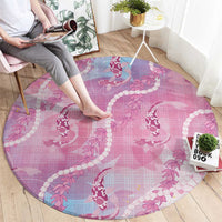 Japanese Koi Fish Round Carpet Pink Wagara Palaka Honohono Pikake Lei LT9 - Polynesian Pride
