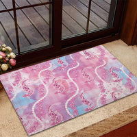 Japanese Koi Fish Rubber Doormat Pink Wagara Palaka Honohono Pikake Lei LT9 - Polynesian Pride